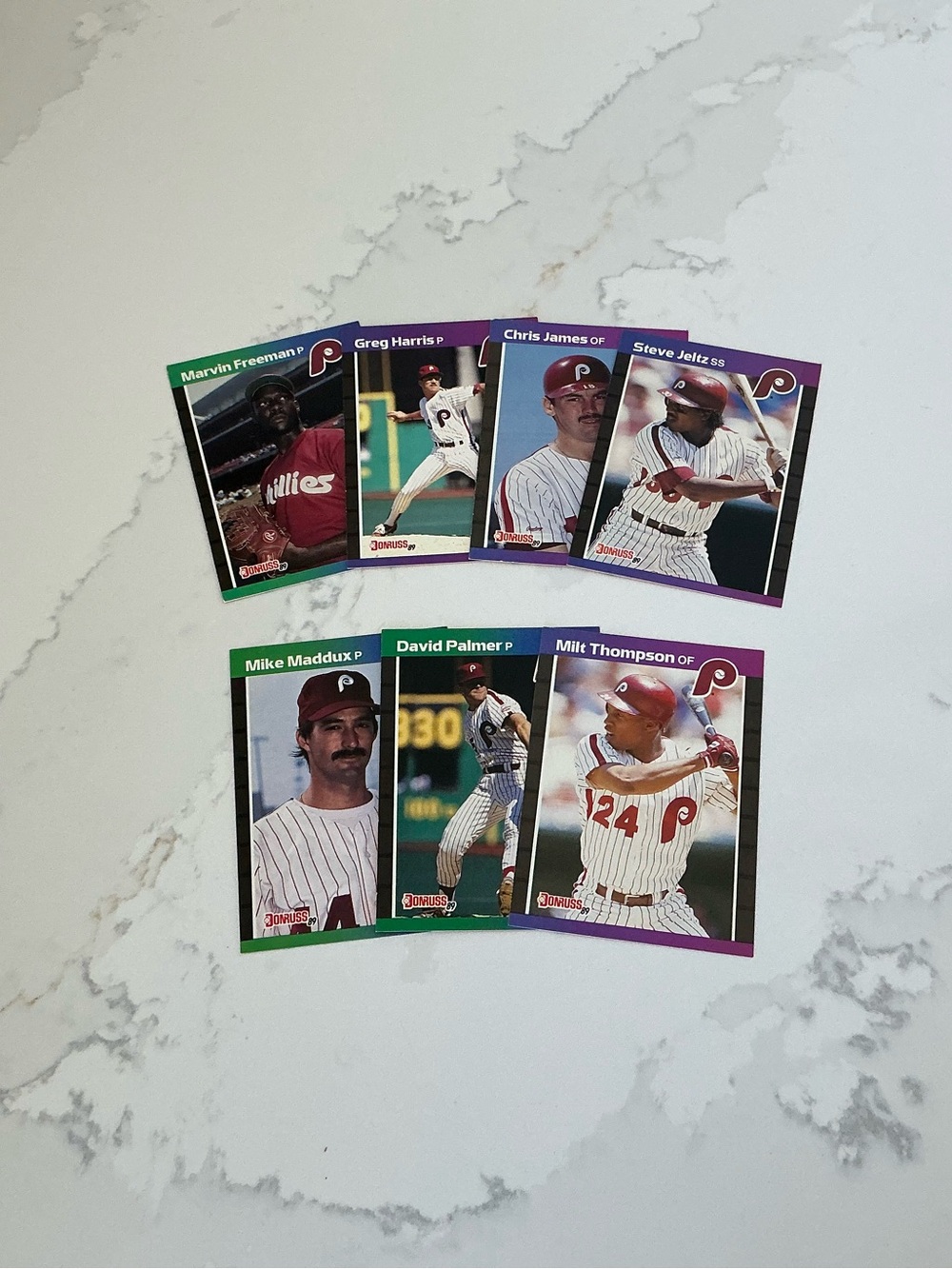 Baseball Trading Cards. 89 DonrussPhiladelphia Phillies Lot of 7 cards